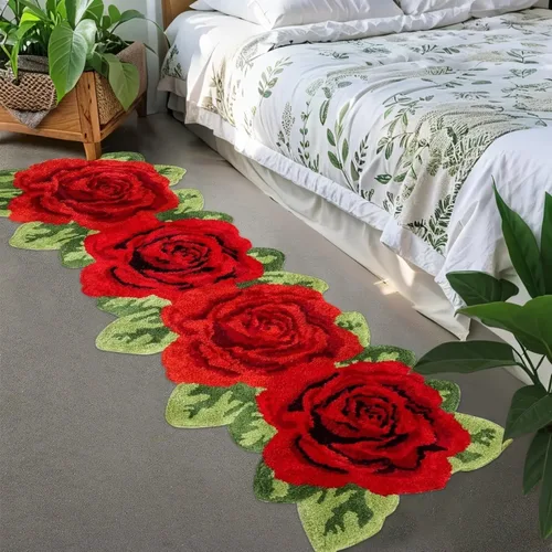 Vista 32 de USTIDE Tapete de baño de rosa esponjoso de 23.6 x 35.4 pulgadas, tapete de baño antideslizante para baño, cocina, sala de estar o dormitorio