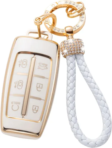 Vista 23 de Gematay Funda para llavero de Mercedes Benz con cordón, funda de TPU suave compatible con Mercedes Benz C E S M CLS CLK G Class Smart Key Holder