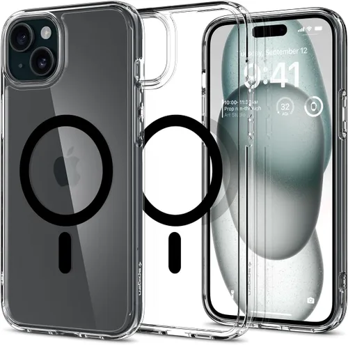 Vista 75 de Spigen Funda para iPhone 13 Mini, ultra híbrida MagFit [antiamarilleo] [compatible con Magsafe] - Transparente