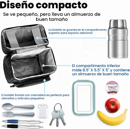 Vista 3 de J World New York - Lonchera Corey, Negro), LB-03 BLACK