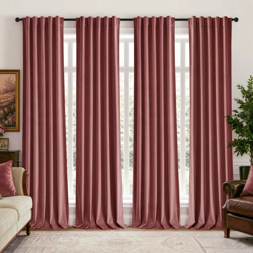 Vista 20 de MIULEE Navy Blue Velvet Curtains 4 Panels Set Back Tab 40 x 96 Inch Long Azul marino