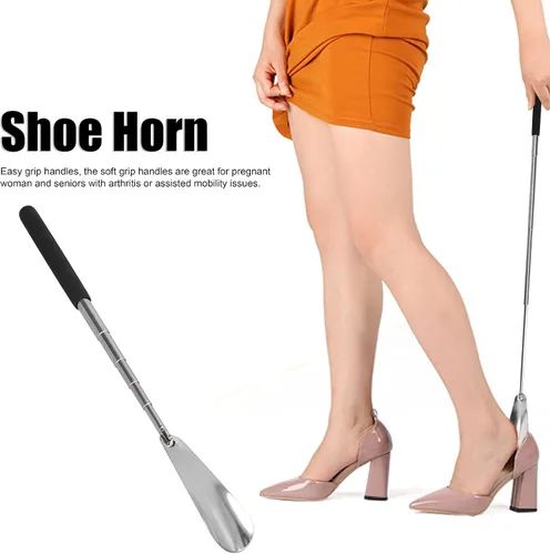 Vista 9 de Health Gear - Calzador telescópico de metal para hombres y mujeres, cuerno de zapatos de acero inoxidable de longitud ajustable, ideal para botas