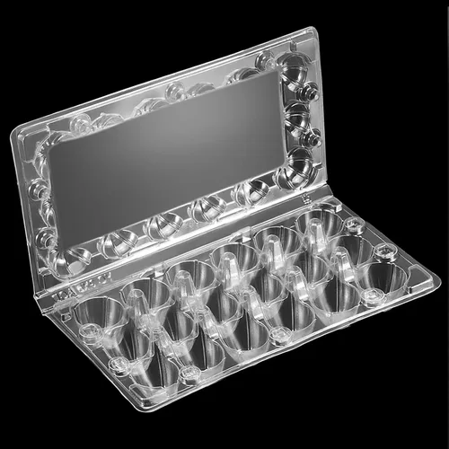 Vista 5 de JAPCHET Paquete de 100 cajas apilables de plástico para huevos, reutilizables, a granel, 18 rejillas, contenedor de huevos de codorniz