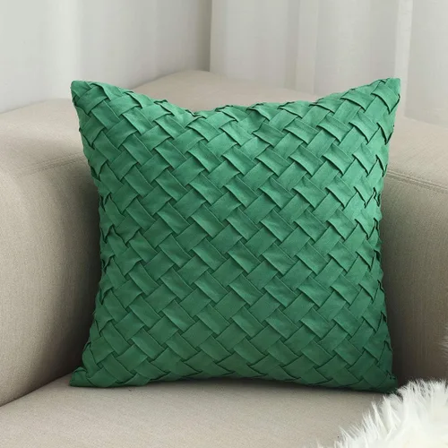 Vista 28 de vctops Funda de Almohada Decorativa con Patrón de Tejido de Canasta Boho, Gamuza Súper Suave, Funda de Cojín de Acento Cuadrada Sólida para Sillón