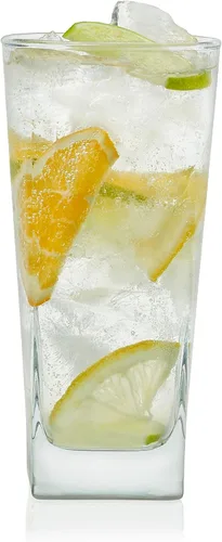Vista 12 de Juego de 8 vasos para beber con cinta negra Ascent de 16 onzas Diseño moderno de cinta negra, apto para lavavajillas y fácil de limpiar, duradero