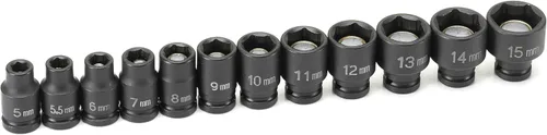 Vista 4 de Grey Pneumatic (9712MG) Juego de llaves de vaso de impacto magnético métricas de 1/4 pulgadas de 12 piezas