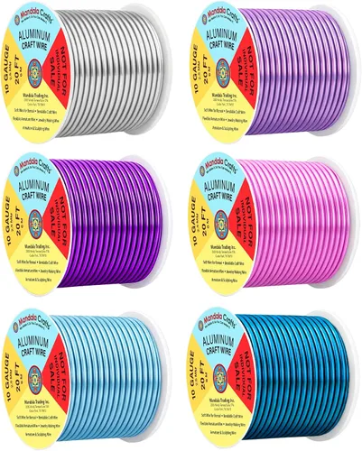 Vista 50 de Mandala Crafts - Alambre de aluminio anodizado de calibre 22 para hacer joyas - 137.2 m de alambre flexible surtido y coloreado - Doble para bonsái