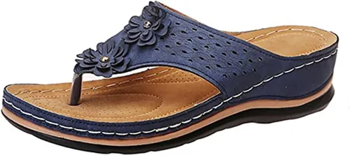 Vista 71 de Ladmiple Sandalias ortopédicas florales de moda 2023 con soporte de arco, zapatillas romanas casuales con puntera abierta