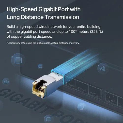 Vista 5 de Omada 1.25GBase-T SFP al módulo RJ45, compatible universal (SM331T)