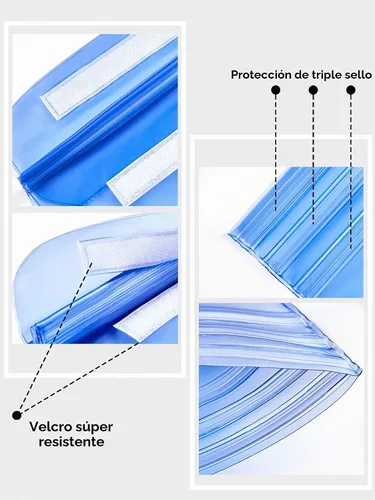 Vista 4 de HEETA Paquete de 2 bolsas impermeables con correa para la cintura, bolsa seca táctil con cinturón ajustable para teléfono, objetos de valor