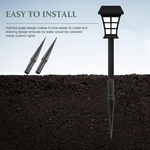 Vista 3 de Uonlytech Estaca de lámpara de jardín, 10 piezas, estacas de repuesto de luz solar, estacas de plástico para luces solares al aire libre, duraderas