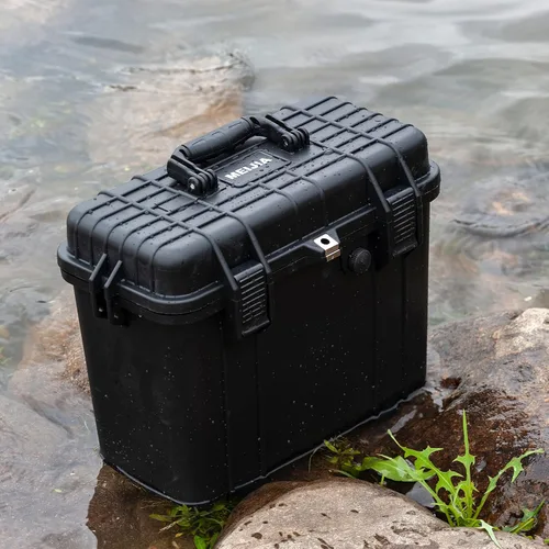 Vista 4 de MEIJIA Funda rígida impermeable para cámara para todo tipo de clima con espuma de ajuste personalizado incluida, elegante negro, apto para drones