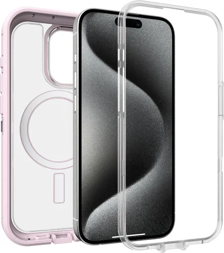 Vista 4 de OtterBox Funda transparente para iPhone 15 Pro (solamente) Defender Series XT - Mountain Frost (transparente), sin pantalla, resistente, se ajusta a