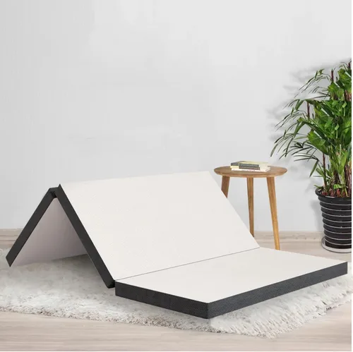 Vista 9 de Colchón plegable, colchón triple con funda transpirable y lavable, colchón plegable de 3 pulgadas para campamento, invitados, caravana, colchón