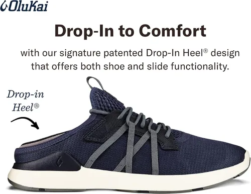 Vista 3 de OLUKAI Mio Li - Zapatos deportivos para hombre, malla ligera y transpirable, suela de goma de ajuste cómodo y agarre húmedo, Eyestays de cuero