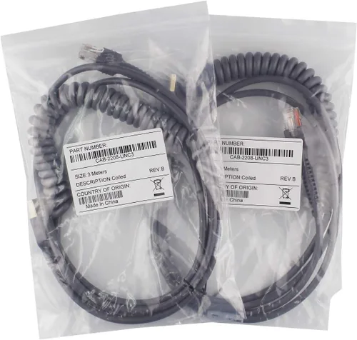 Vista 2 de PARTSHE Paquete de 2 cables USB LS2208 para Motorola Symbol LS2208AP LS1203 LS4208 LS4278, cable USB en espiral de 9 pies tipo A a RJ48