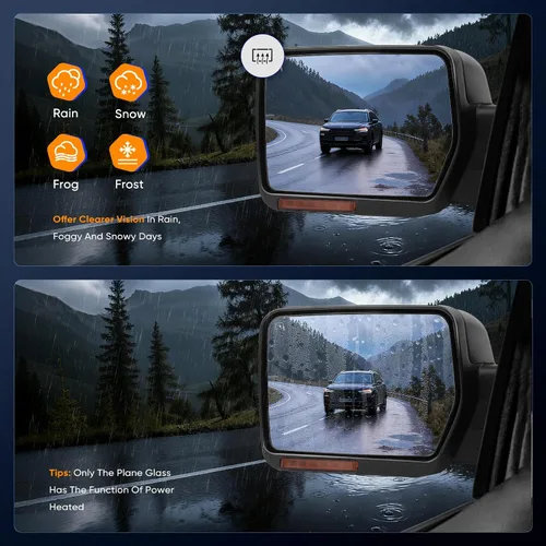Vista 6 de ECCPP Luces de charco de señal de giro con calefacción eléctrica, repuesto para espejo lateral del conductor, ajuste 2007-2014 para Ford