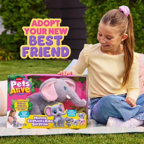 Vista 2 de Pets Alive Mommy Elephant and Baby Surprise by ZURU