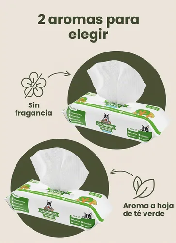 Vista 8 de Toallitas de aseo para perros de Pogi – Toallitas hipoalergénicas para mascotas para patas, cuerpo y trasero – Limpieza e hidratación, aroma a té