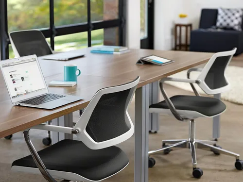 Vista 8 de Steelcase Silla QiVi, tela azul Jay