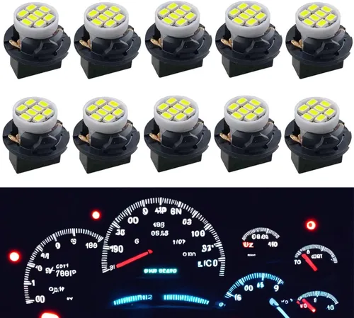 Vista 13 de T10 194 168 Bombillas LED para instrumentos de tablero azul con enchufe de bloqueo giratorio, extremadamente brillante, panel de instrumentos T10
