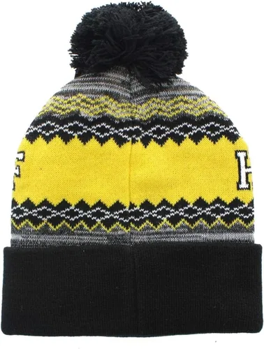 Vista 2 de Harry Potter Hogwarts House Hufflepuff Crest Gorro Negro, Negro