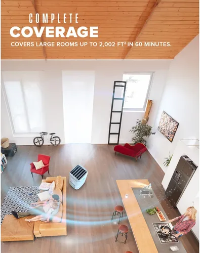 Vista 6 de Nuwave Forever - Purificador de aire para el hogar, habitación grande de hasta 2,002 pies cuadrados, sensores duales, 7 filtros fáciles de limpiar
