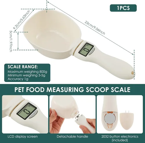Vista 7 de Cuchara medidora digital, cuchara medidora electrónica 4 en 1 con pantalla LED y mango extraíble, báscula de alimentos para hornear, báscula