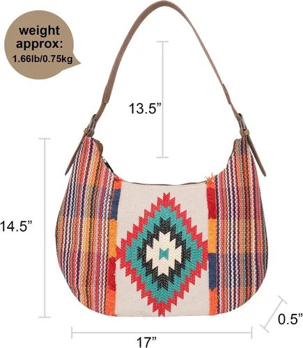 Vista 5 de Montana West Aztec Tapestry Collection Tote Bag Western Shoulder Handbag for Women