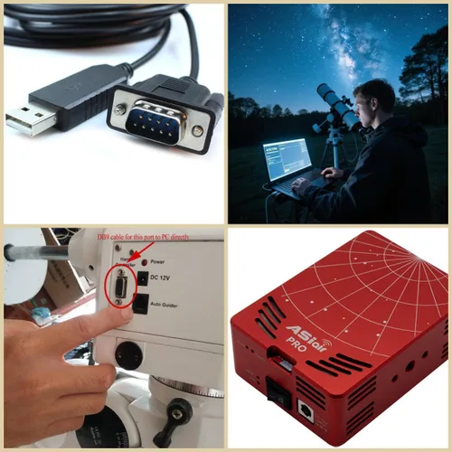 Vista 4 de Cable de control USB a DB9 para Skywatcher EQ6 y NEQ6 Mount, para Orion Atlas EQ-G Mount. 6 pies