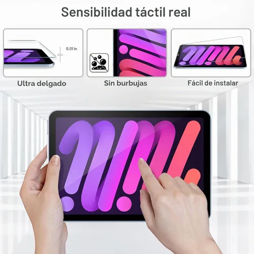 Vista 6 de ProCase Paquete de 1 protector de pantalla para iPad Mini 7 (A17 Pro) 2024 y iPad Mini 6 2021 de 8.3 pulgadas, protector de película de vidrio