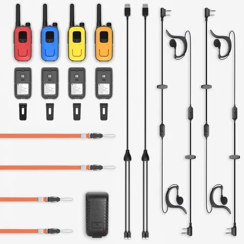 Vista 7 de Radioddity FS-T3 Walkie Talkies para adultos y niños de largo alcance, paquete de 4 unidades de radio bidireccional recargable Walky Talky FRS, 22