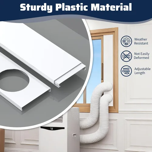 Vista 5 de Portable Air Conditioner Window Kit, AC Daul Hose Window Seal Plates Kit for Dual Hose Portable Air Conditioner with 5" Exhaust Hose, Window Vent