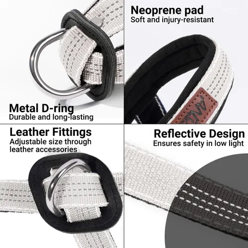 Vista 3 de ANDA Collar de Cabeza Ultra-Ligero Sin-Tirones Gentle Leader para Perros: Ajustable, Comodidad Transpirable, Previene Arranques Explosivos, Ideal