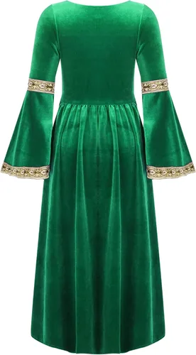 Vista 4 de Disfraz medieval para niños, vestido renacentista vintage, vestido gótico, vestido largo para fiesta de Halloween