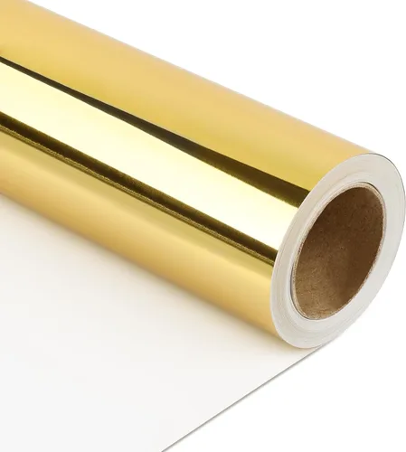 Vista 14 de NESCCI Papel de regalo metálico marrón, papel de color sólido, papel de regalo perfecto para bodas, día de San Valentín, cumpleaños, Navidad, baby