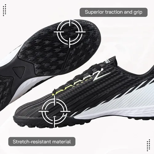 Vista 5 de Vizari Tesoro - Botines de fútbol para césped juvenil, zapatos de fútbol sintéticos para niños, suela de goma con tachuelas múltiples, zapatos