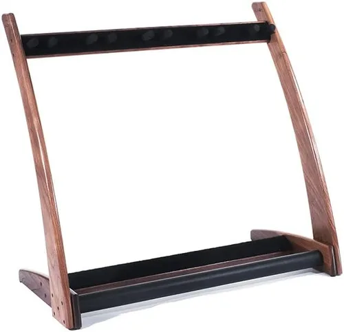 Vista 5 de Ruach GR-2 Curve - Soporte personalizable para guitarras y estuches, color nogal