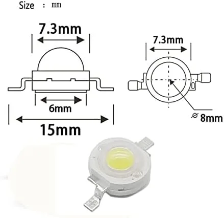 Vista 2 de 3W ULTRAVIOLETA púrpura LED bombillas ultravioleta lámpara chips 365nm 375nm 380nm 385nm 395nm 405nm 410nm 420nm con 0.787 in PCB sustrato
