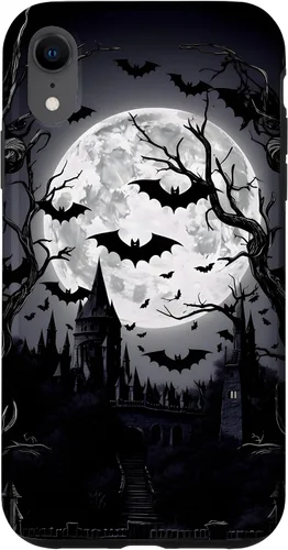 Vista 25 de Goth & Gothic, Bats & Moon, Horror Themed Castle, Dark Emo Case for iPhone 17