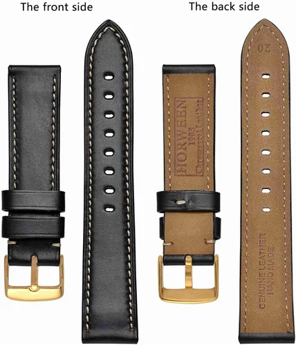 Vista 3 de BISONSTRAP Horween Chromexcel - Correa de reloj de cuero de 0.709 in, 0.748 in, 0.787 in, 0.827 in, 0.866 in, 0.906 in, 0.945 in, correa de reloj