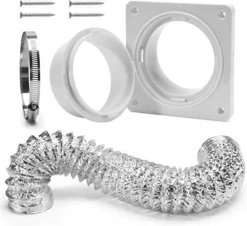 Vista 10 de Kit de Conector de Manguera de Ventilación para Secadora VIWINVELA - Placa de Pared para Ventilación de Secadora - Conector de Conducto de Secadora