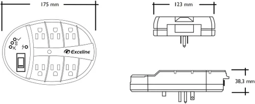 Vista 4 de Protector de sobretensiones electrónico de 6 salidas con protección coaxial para televisores, equipos de audio, cable, videojuegos, computadoras