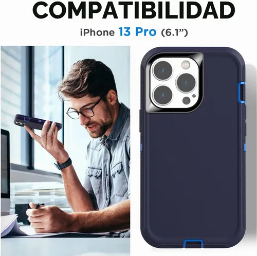 Vista 2 de AICase Funda para iPhone 13 Pro (6.1 pulgadas) con protector de pantalla de vidrio, protección contra caídas de alta resistencia, cuerpo completo, a