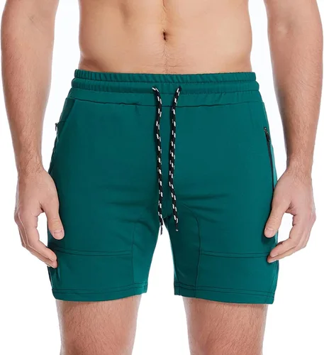 Vista 3 de Gym Shorts Men Workout Running Shorts Quick Dry Active 3 Inches Lightweight Breathable Training Shorts with Zipper Pockets