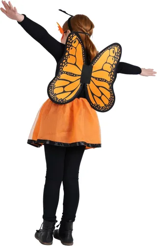 Vista 3 de Dress Up America Disfraz de alas de mariposa para niñas, disfraz de mariposa para niños, capa de mariposa, diadema, máscara y tutú