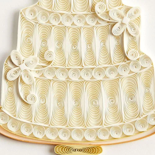 Vista 7 de NIQUEA.D, Tarjeta de boda de pastel Quilling