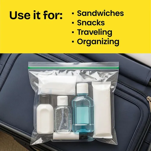 Vista 5 de Glad Bolsas de sándwich con cremallera para almacenamiento de alimentos, 100 unidades (el embalaje puede variar)