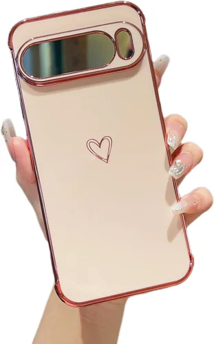 Vista 19 de ZTOFERA Funda diseñada para Google Pixel 7a, bonito diseño de corazones de amor con borde chapado y protección de lente de cámara, para Google Pixel