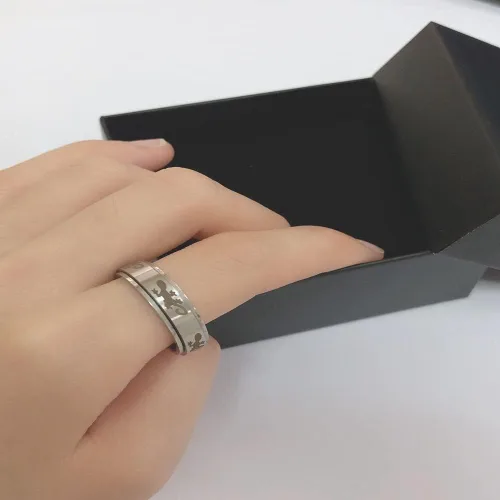 Vista 5 de Gecko - Anillos para ansiedad para mujeres, hombres y niñas, giratorios, inspiraciones libres, alivio del estrés, meditación, banda de acero